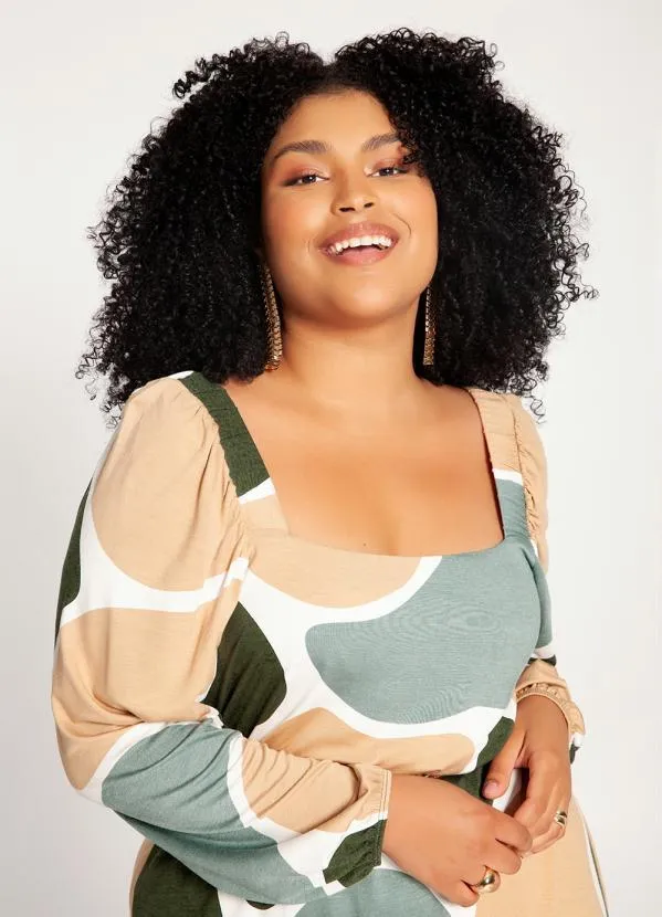 Lunender Mais Mulher - Vestido Plus Size Viscose Verde 5