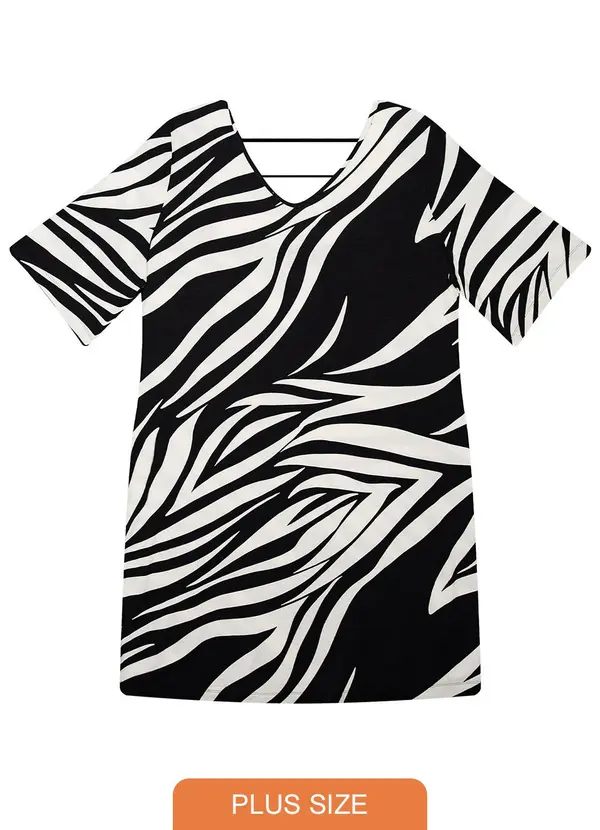 Secret Glam - Vestido Plus Size Viscotorcion Preto