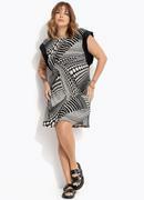 Vestido Po Abstrato em Canelado