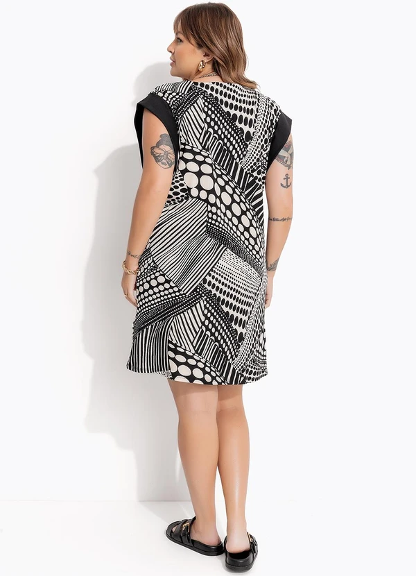 Marguerite - Vestido Poá Abstrato em Canelado 2