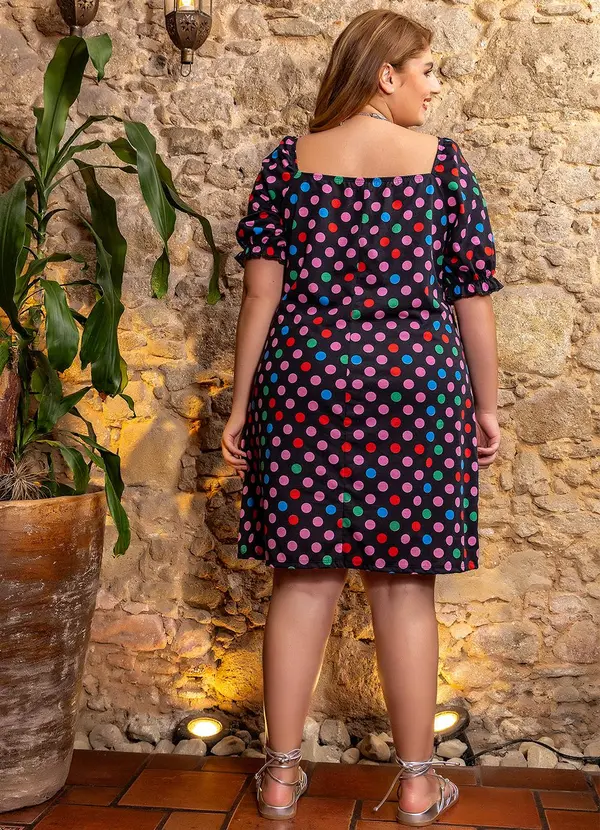 Marguerite - Vestido Poá Colorido em Malha 4