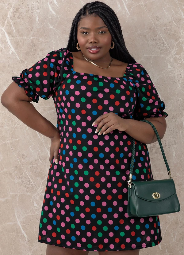 Marguerite - Vestido Poá Colorido em Malha 6