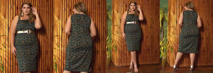 Vestido Po� Colorido Preto em Poliflex