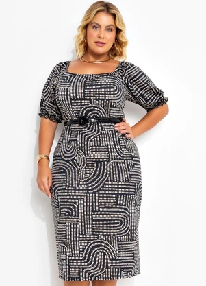 Marguerite - Vestido Poá Desalinhado em Malha Fria - MARGUERITE