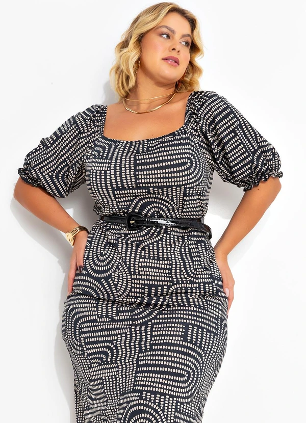 Marguerite - Vestido Poá Desalinhado em Malha Fria 1