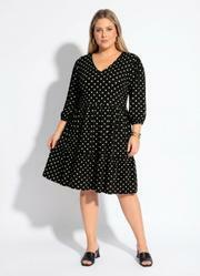 Vestido Po� Preto em Malha de Viscose