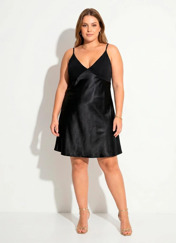 Marguerite - Vestido Preto Alcinha Acetinado 3