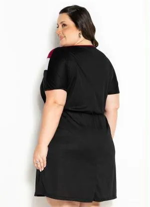 Marguerite - Vestido Preto com Contraste Plus Size - MARGUERITE