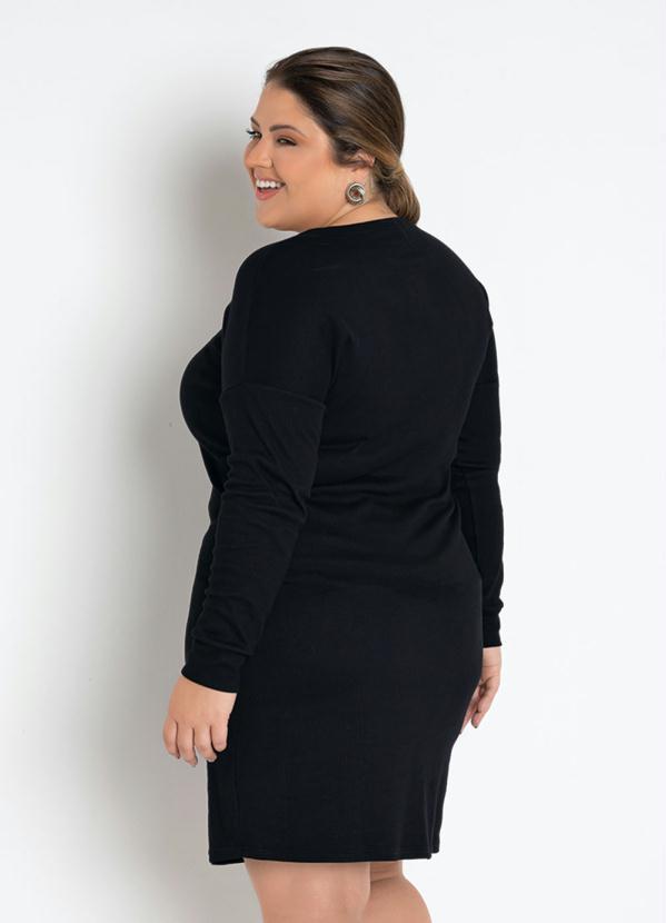 Basicamente - Vestido Preto com Mangas Longas Plus Size 2