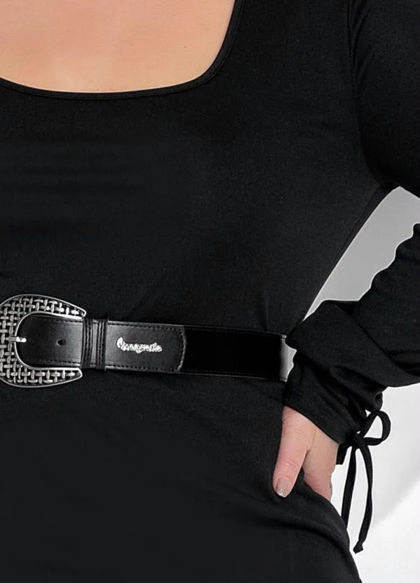 Marguerite - Vestido Preto com Mangas Longas Plus Size 3