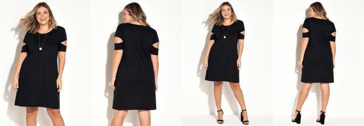 Vestido Preto com Recortes Vazados