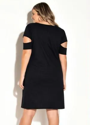 Marguerite - Vestido Preto com Recortes Vazados - MARGUERITE