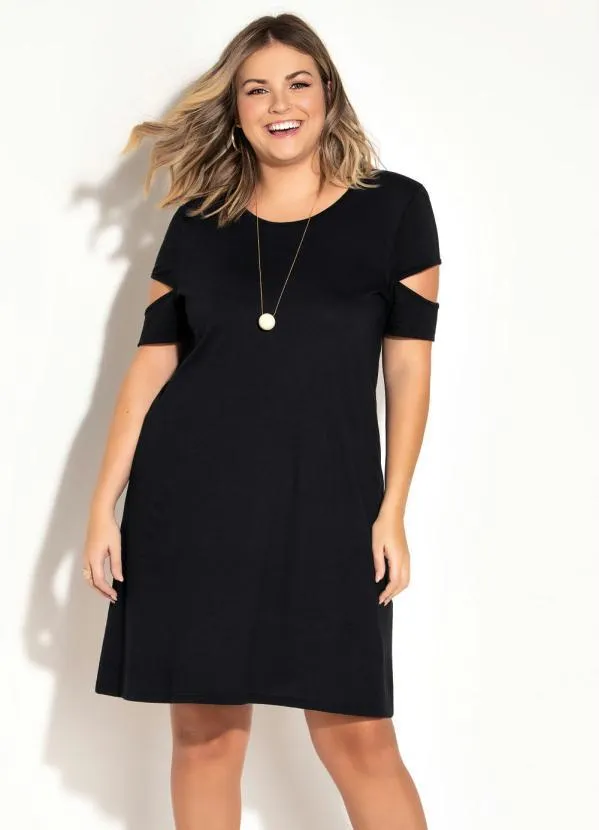 Marguerite - Vestido Preto com Recortes Vazados