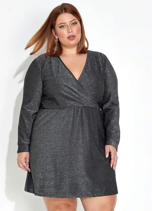 Marguerite - Vestido Preto e Prata Plus Size - MARGUERITE