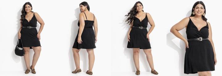 Vestido Preto em Crepe Plano