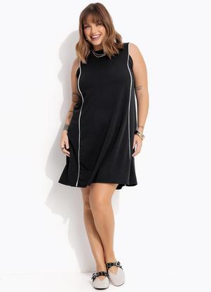 Vestido (Preto) em Malha Crepe