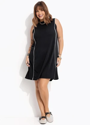 Marguerite - Vestido Preto em Malha Crepe - MARGUERITE