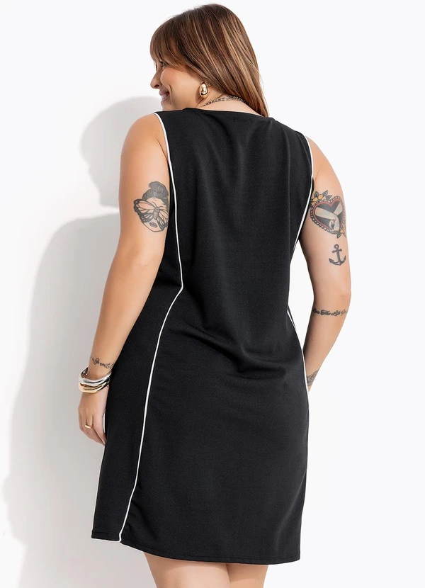 Marguerite - Vestido Preto em Malha Crepe 2