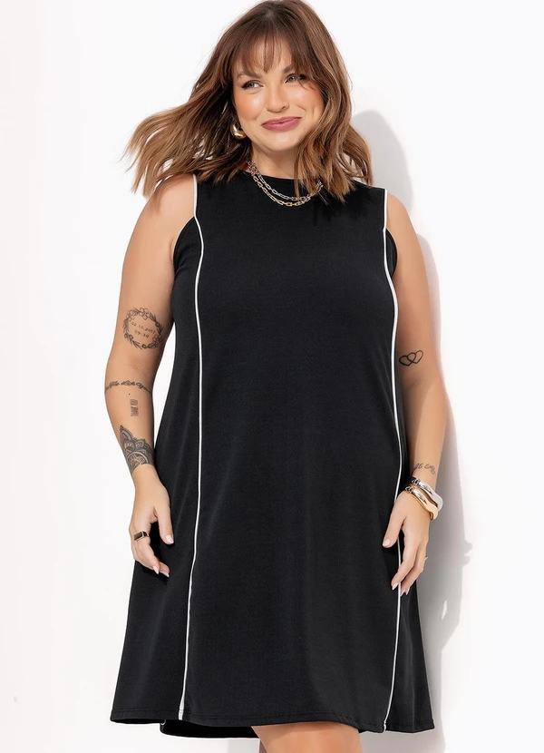 Marguerite - Vestido Preto em Malha Crepe 5