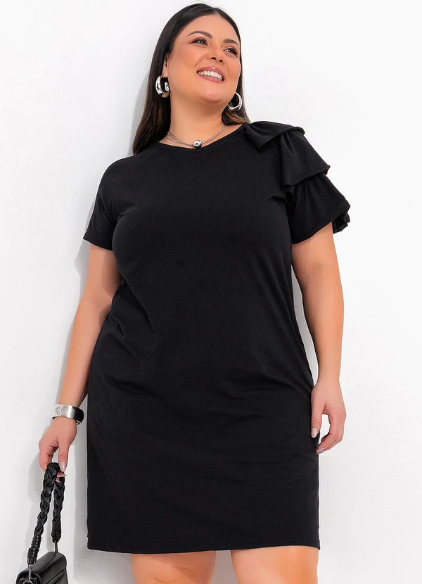 Marguerite - Vestido Preto em Malha de Algodão