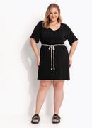 Vestido Preto em Malha de Viscose