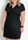 Marguerite - Vestido Decote Transpassado Laços Plus Size - variação: Preto