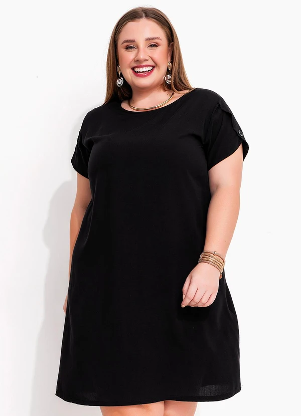 Marguerite - Vestido Preto em Viscose Plana