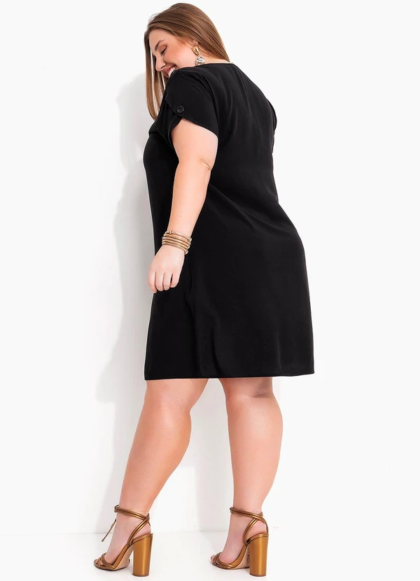 Marguerite - Vestido Preto em Viscose Plana 5