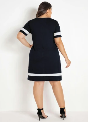 Marguerite - Vestido Preto Plus Size com Estampa Frontal - MARGUERITE