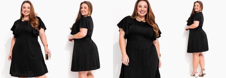Vestido Preto Plus Size Evas