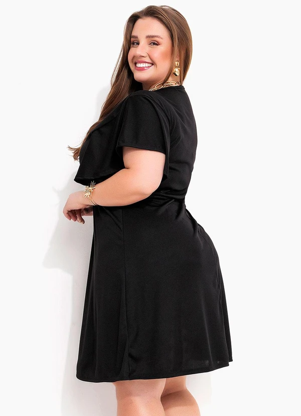 Marguerite - Vestido Preto Plus Size Evasê 5