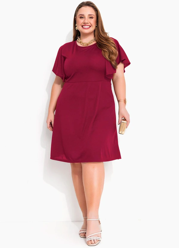 Marguerite - Vestido Bordô Plus Size Evasê 3