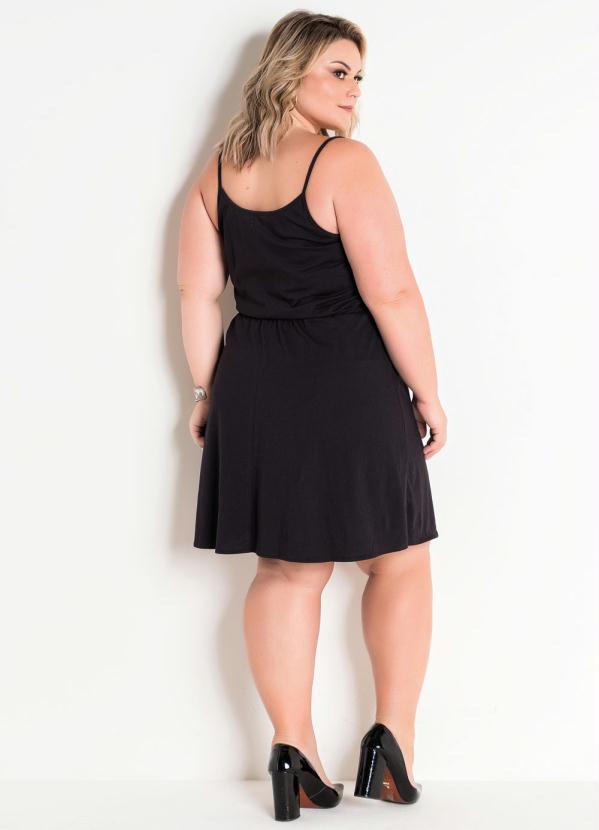 Marguerite - Vestido Preto Transpassado com Alças Plus Size 4