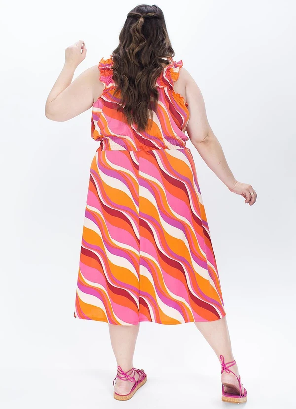 Marguerite - Vestido Psicodélico Rosa em Poliflex 5