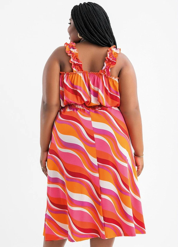 Marguerite - Vestido Psicodélico Rosa em Poliflex 3