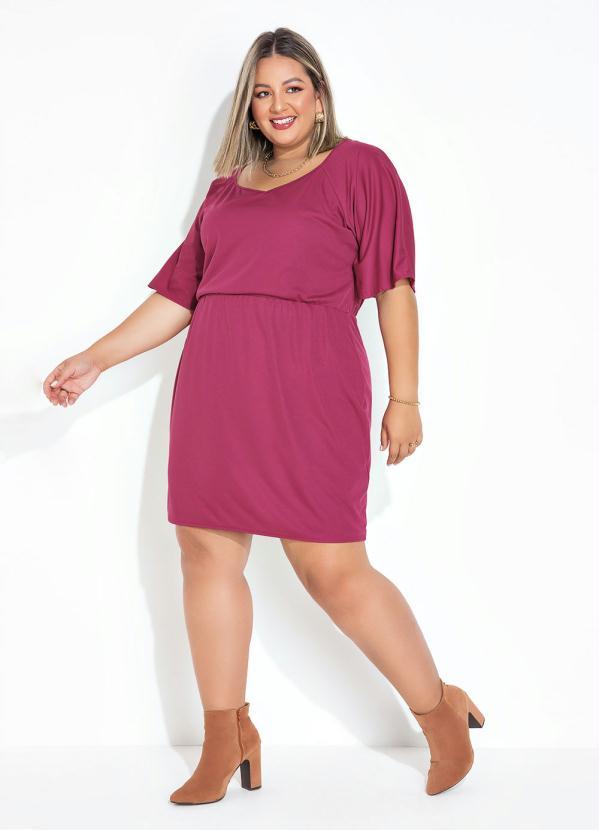 Marguerite - Vestido Púrpura com Mangas Amplas Plus Size 3