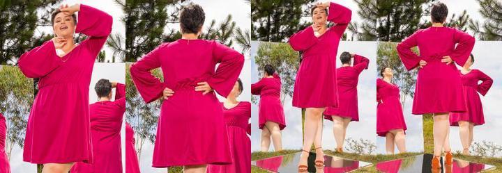 Vestido Prpura em Malha