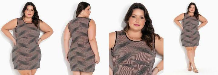 Vestido Rajada Laranja Tubinho Plus Size