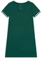Malwee Plus - Vestido Verde Oliva Curto Canelado - variação: Verde Esmeralda