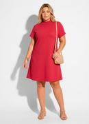 Vestido Rosa Escuro em Malha Crepe