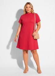 Vestido Rosa Escuro em Malha Crepe
