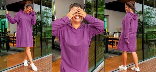 Vestido Roxo em Moletinho
