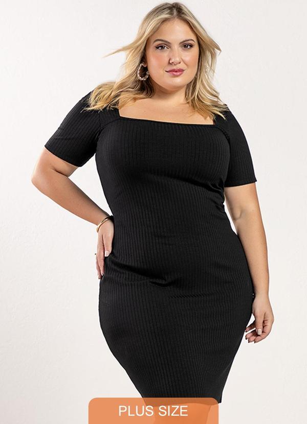 Rezzato - Vestido Sofisticado Adulto Plus Feminino Preto