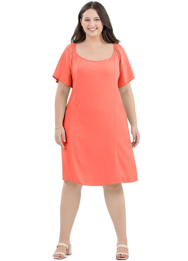 Rezzato - Vestido Sofisticated Plus Size Feminino Laranja