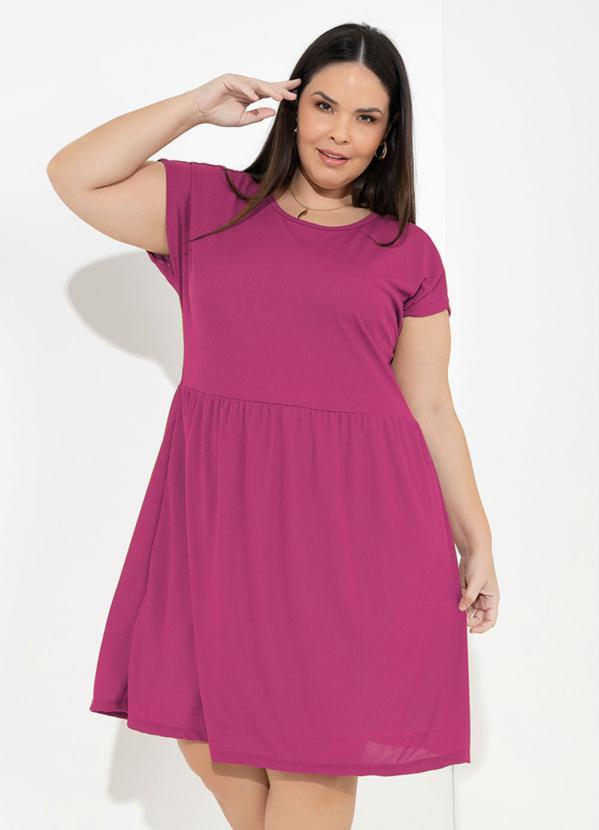 Marguerite - Vestido Soltinho Pink com Forro Plus Size