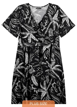 Outlet - Vestido Summer Nature Adulto Plus Feminino Preto - OUTLET