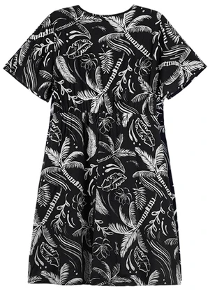 Outlet - Vestido Summer Nature Adulto Plus Feminino Preto - OUTLET