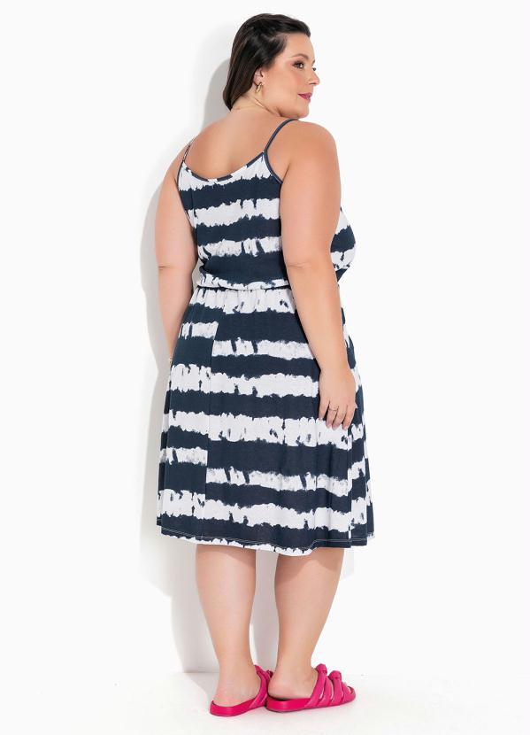 Marguerite - Vestido Tie Dye Marinho de Alças Plus Size 2