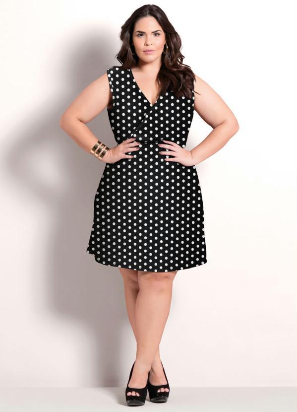 Marguerite - Vestido Transpassado Poá Plus Size 3