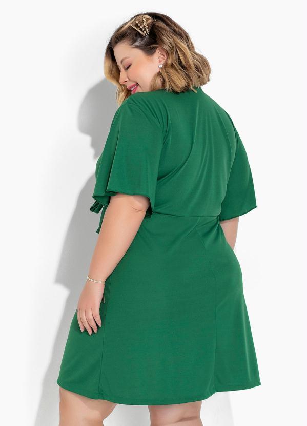 Marguerite - Vestido Verde Bandeira com Amarração Plus Size 2